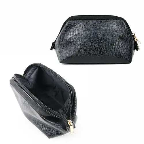 Factory OEM Black Makeup And Toiletry Bag Pu Fashion Wholesale Toiletry Bags